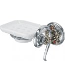 Мыльница (керамика, цвет хром, декор состаренное серебро) MARE