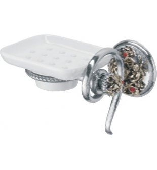 Мыльница (керамика, цвет хром, декор состаренное серебро) MARE