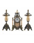 Набор два кубка и часы ДИММАРК 425-1124М, блестящая латунь, розовый мрамор