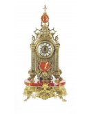 Часы на мраморном основании ДИММАРК 00520, блестящая латунь, красный мрамор