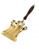 Совок с деревянной ручкой в блестящей латуни