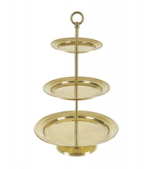 Фруктовница трехъярусная 1.903 в блестящей латуни