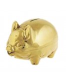 Копилка "Поросенок" 1509S в блестящей латуни