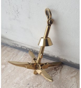 Пресс-папье "Якорь" в блестящей латуни