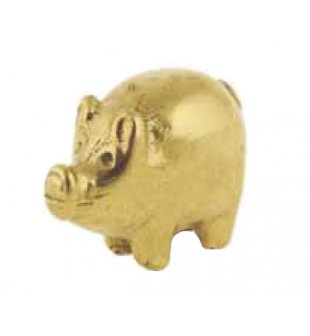 Пресс-папье "Поросенок" в блестящей латуни