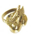 Кольцо для салфетки "Вишня" в блестящей латуни