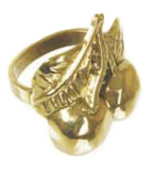 Кольцо для салфетки "Вишня" в блестящей латуни