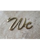 Аксессуар-табличка настенная для туалета в блестящей латуни