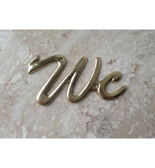 Аксессуар-табличка настенная для туалета в блестящей латуни