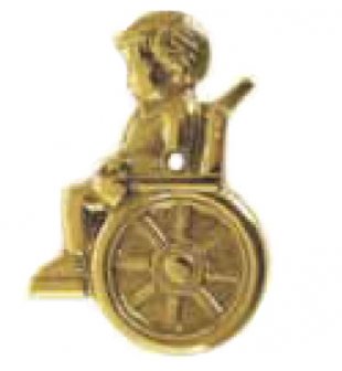 Аксессуар-табличка настенная для туалета "Мальчик" в блестящей латуни