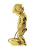 Аксессуар-табличка настенная для туалета "Мальчик" в блестящей латуни