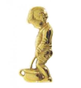 Аксессуар-табличка настенная для туалета "Мальчик" в блестящей латуни