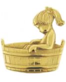 Аксессуар-табличка настенная для туалета "Девочка" в блестящей латуни