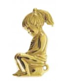 Аксессуар-табличка настенная для туалета "Девочка" в блестящей латуни