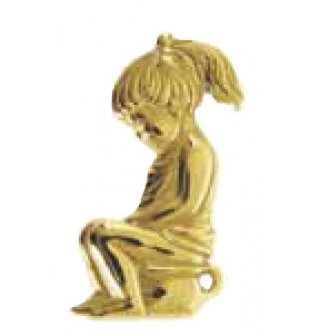 Аксессуар-табличка настенная для туалета "Девочка" в блестящей латуни