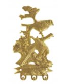 Держатель для ключей "Две птицы" в блестящей латуни