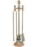 Каминный набор (кочерга, щипцы, совок, метелка) мрамор красного цвета, цвет античный 1150AMR