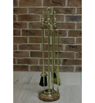 Каминный набор Диммарк 1150LMR мрамор красный, античная латунь