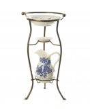 Столик с керамической чашей, блюдцем и кувшином 3.168А в состаренной латуни