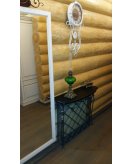 Лампа керосиновая (зеленое стекло) в состаренной латуни