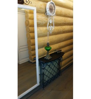 Лампа керосиновая (зеленое стекло) в состаренной латуни