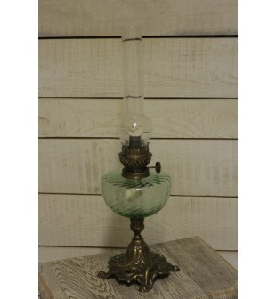 Лампа керосиновая Диммарк 131110, зеленое стекло, состаренная латунь