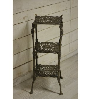 Столик (3 столешницы квадратные) 130374 в блестящей и состаренной латуни