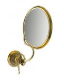 Зеркало для ванной в блестящей латуни
