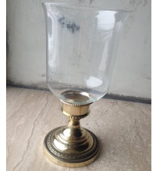 Подсвечник стекло 01333 в блестящей латуни