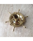 Пепельница - подсвечник Штурвал F-178 в блестящей латуни