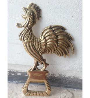 Открывалка Петух большая F-290 в блестящей латуни