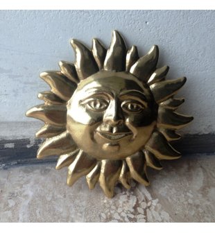 Настенное украшение Солнце маленькое F-337 в блестящей латуни