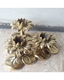 Подсвечник 3 цветка F-385  в блестящей латуни